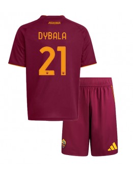 Billige AS Roma Paulo Dybala #21 Hjemmedraktsett Barn 2025-26 Kortermet (+ Korte bukser)